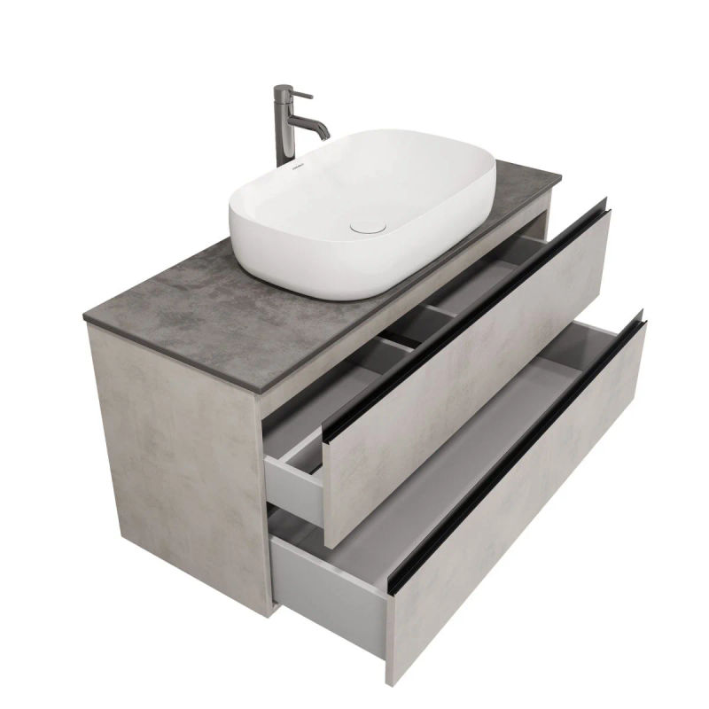 Тумба под раковину Laparet Electra 120 со столешницей подвесная / LЕ-WCABtop-120-323-513 хромикс серебро/цинк Нирвана