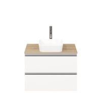 Тумба под раковину Laparet Electra 80 со столешницей подвесная / LE-WCABtop-80-101-333 ультра белый глянец/дуб Каселла — 1