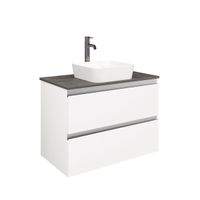 Тумба под раковину Laparet Electra 80 со столешницей подвесная / LE-WCABtop-80-101-513 ультра белый глянец/цинк Нирвана — 1