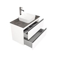 Тумба под раковину Laparet Electra 80 со столешницей подвесная / LE-WCABtop-80-101-513 ультра белый глянец/цинк Нирвана — 3