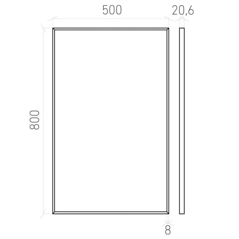 Зеркало Laparet Focus 50х80 см, рама 8 мм / LF-MIR-50-00 хром