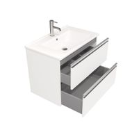 Тумба под раковину Laparet Felis 75 подвесная / LFE-WCAB-75-411 белый шёлк — 3