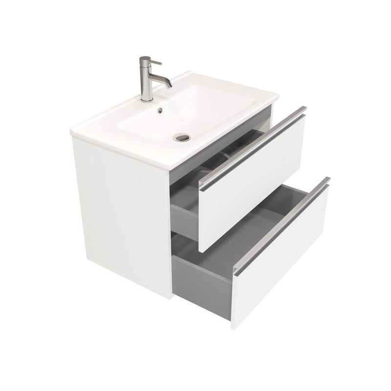 Тумба под раковину Laparet Felis 75 подвесная / LFE-WCAB-75-411 белый шёлк