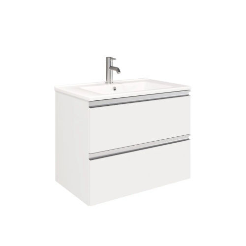 Тумба под раковину Laparet Felis 75 подвесная / LFE-WCAB-75-411 белый шёлк