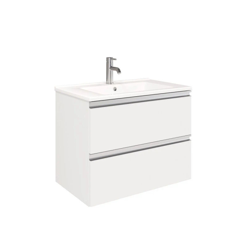 Тумба под раковину Laparet Felis 75 подвесная / LFE-WCAB-75-411 белый шёлк