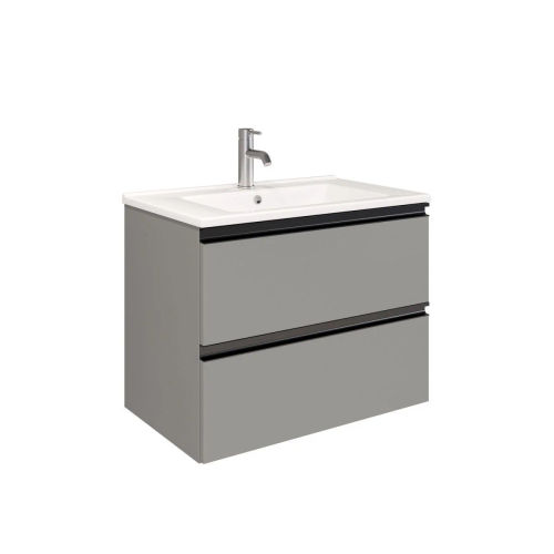 Тумба под раковину Laparet Felis 75 подвесная / LFE-WCAB-75-414 матовая сталь