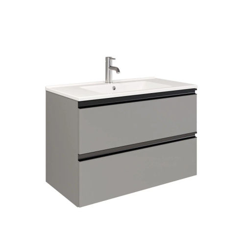 Тумба под раковину Laparet Felis 85 подвесная / LFE-WCAB-85-414 матовая сталь