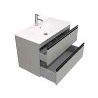 Тумба под раковину Laparet Felis 85 подвесная / LFE-WCAB-85-414 матовая сталь — 3