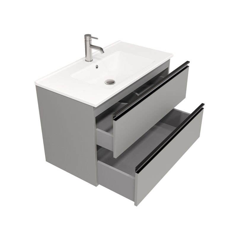 Тумба под раковину Laparet Felis 85 подвесная / LFE-WCAB-85-414 матовая сталь