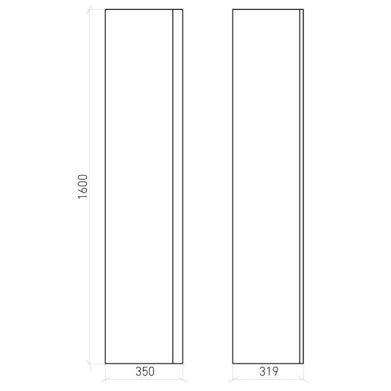 Шкаф-пенал для ванной Laparet Optimum 35 Uni правый/левый/ LO-TCAB-35-01 белый глянец