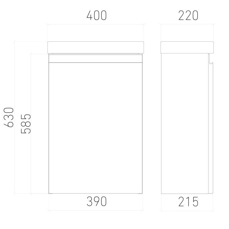 Тумба под раковину Laparet Optimum 40 R подвесная петли справа / LO-WCAB-40-01R белый глянец