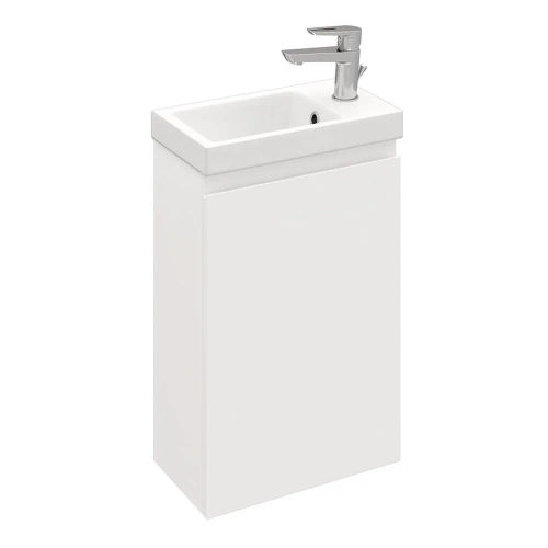 Тумба под раковину Laparet Optimum 40 R подвесная петли справа / LO-WCAB-40-01R белый глянец