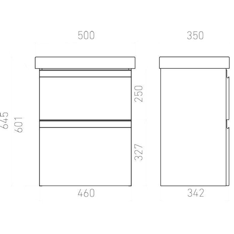 Тумба под раковину Laparet Optimum Slim 50 подвесная / LO-WCAB-50SL-01 белый глянец