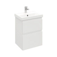 Тумба под раковину Laparet Optimum Slim 50 подвесная / LO-WCAB-50SL-01 белый глянец — 1