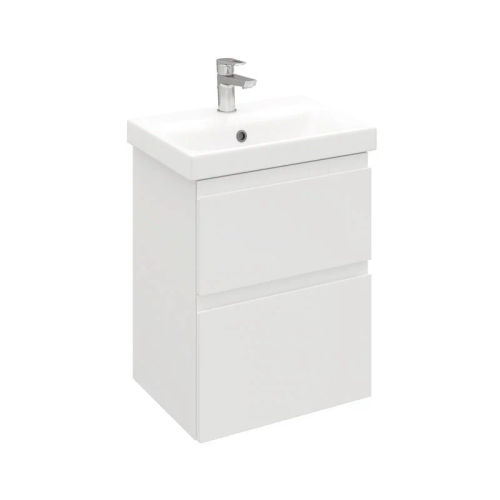 Тумба под раковину Laparet Optimum Slim 50 подвесная / LO-WCAB-50SL-01 белый глянец