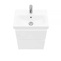 Тумба под раковину Laparet Optimum Slim 50 подвесная / LO-WCAB-50SL-01 белый глянец — 2