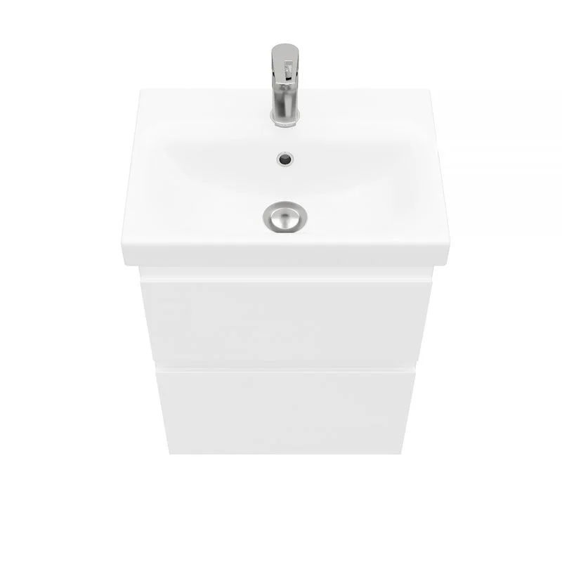 Тумба под раковину Laparet Optimum Slim 50 подвесная / LO-WCAB-50SL-01 белый глянец