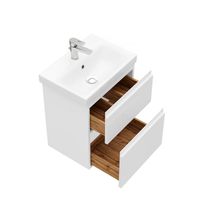 Тумба под раковину Laparet Optimum Slim 50 подвесная / LO-WCAB-50SL-01 белый глянец — 3