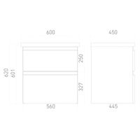 Тумба под раковину Laparet Optimum 60 подвесная / LO-WCAB-60-01 белый глянец — 4