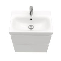 Тумба под раковину Laparet Optimum Slim 60 подвесная / LO-WCAB-60SL-01 белый глянец — 2