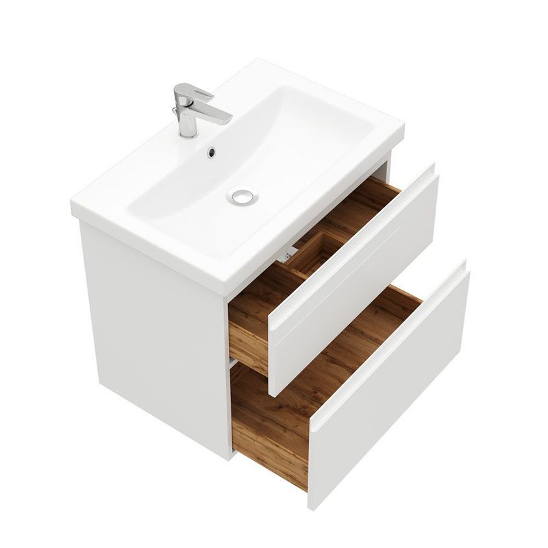 Тумба под раковину Laparet Optimum 70 подвесная / LO-WCAB-70-01 белый глянец