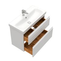 Тумба под раковину Laparet Optimum Slim 80 подвесная / LO-WCAB-80SL-01 белый глянец — 3