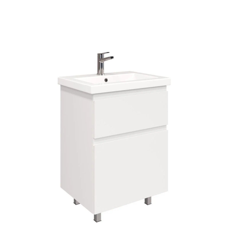 Тумба под раковину Laparet Optimum 60 напольная / LO-WFCAB-60-01 белый глянец