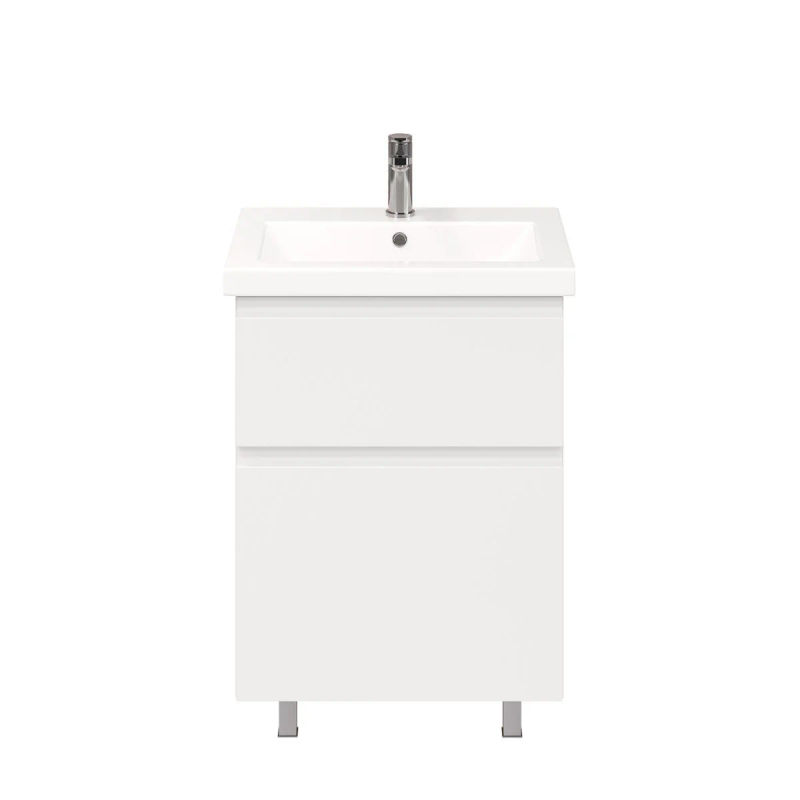Тумба под раковину Laparet Optimum 60 напольная / LO-WFCAB-60-01 белый глянец