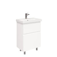 Тумба под раковину Laparet Optimum Slim 60 напольная / LO-WFCAB-60SL-01 белый глянец — 1