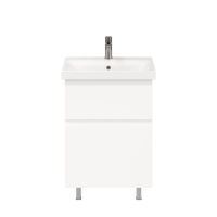 Тумба под раковину Laparet Optimum Slim 60 напольная / LO-WFCAB-60SL-01 белый глянец — 2