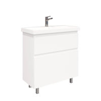 Тумба под раковину Laparet Optimum 80 напольная / LO-WFCAB-80-01 белый глянец — 1