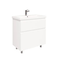 Тумба под раковину Laparet Optimum Slim 80 напольная / LO-WFCAB-80SL-01 белый глянец — 1