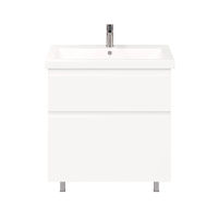 Тумба под раковину Laparet Optimum Slim 80 напольная / LO-WFCAB-80SL-01 белый глянец — 2