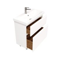 Тумба под раковину Laparet Optimum Slim 80 напольная / LO-WFCAB-80SL-01 белый глянец — 3