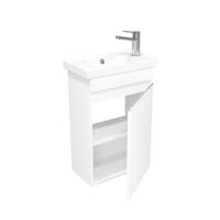 Тумба под раковину Laparet Sargas mini 50 R правая подвесная / LS-WCAB-50-101R ультра белый глянец — 2