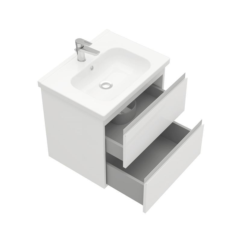 Тумба под раковину Laparet Sargas 60 подвесная / LS-WCAB-60-101 ультра белый глянец