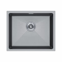 Кухонная мойка из искусственного камня Paulmark Lumi 55 Uni из искусственного гранита LU55-GRM серый металлик 555х460 мм — 1