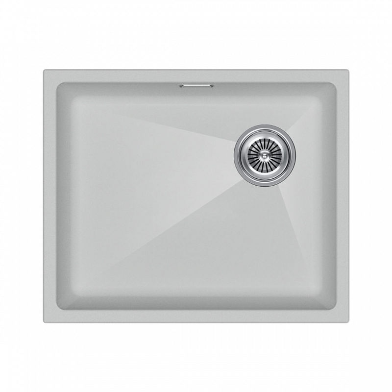 Кухонная мойка из искусственного камня Paulmark Lumi 55 Uni-Skew из искусственного гранита LU55SK-WH белый 555х460 мм