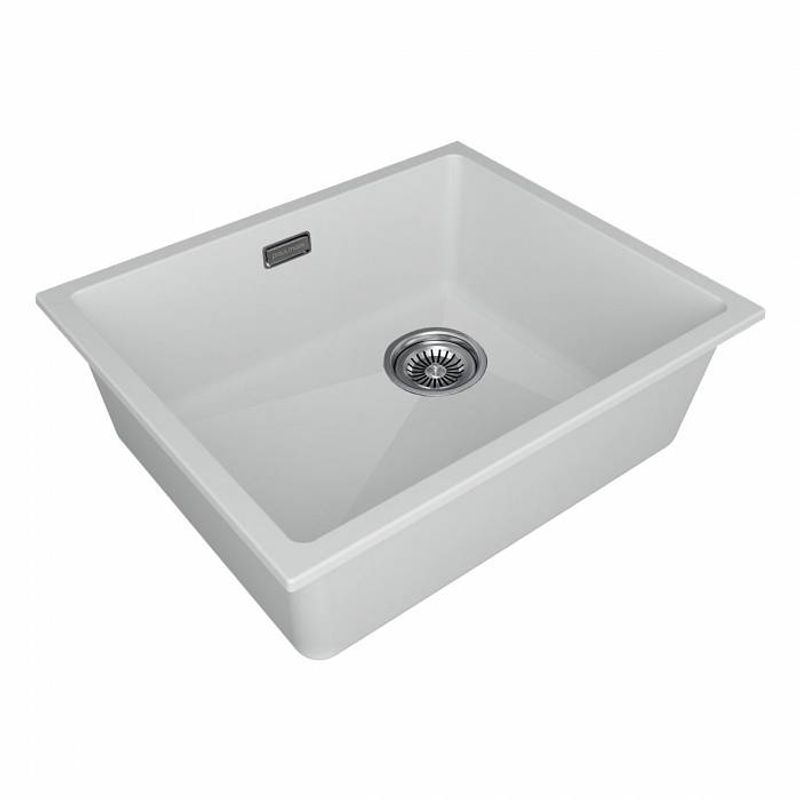 Кухонная мойка из искусственного камня Paulmark Lumi 55 Uni-Skew из искусственного гранита LU55SK-WH белый 555х460 мм