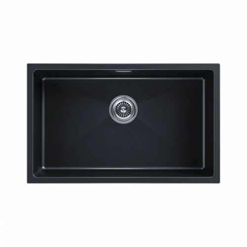 Кухонная мойка из искусственного камня Paulmark Lumi 74 Uni из искусственного гранита LU74-BLM черный металлик 740х460 мм