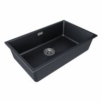 Кухонная мойка из искусственного камня Paulmark Lumi 74 Uni из искусственного гранита LU74-BLM черный металлик 740х460 мм — 2