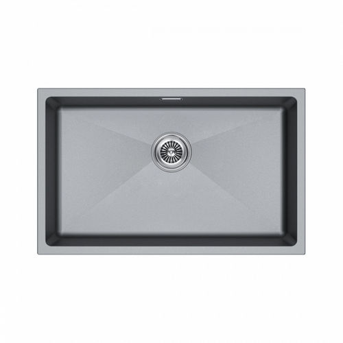 Кухонная мойка из искусственного камня Paulmark Lumi 74 Uni из искусственного гранита LU74-GRM серый металлик 740х460 мм