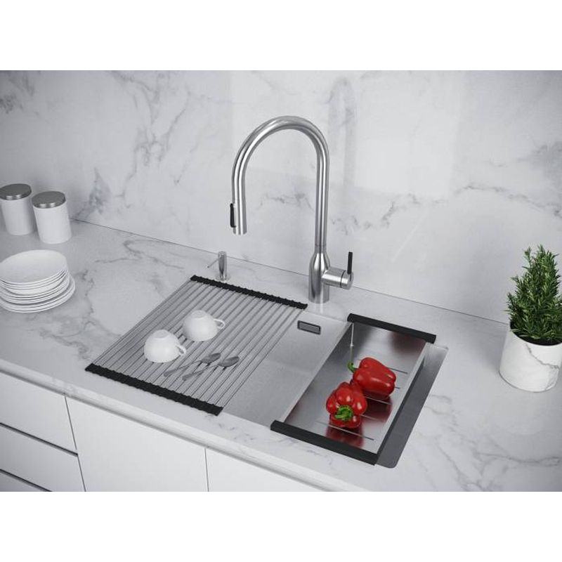 Кухонная мойка из искусственного камня Paulmark Lumi 74 Uni из искусственного гранита LU74-WH белый 740х460 мм