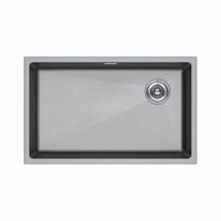 Кухонная мойка из искусственного камня Paulmark Lumi 74 Uni-Skew из искусственного гранита LU74SK-GRM серый металлик 740х460 мм — 1