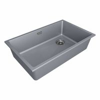Кухонная мойка из искусственного камня Paulmark Lumi 74 Uni-Skew из искусственного гранита LU74SK-GRM серый металлик 740х460 мм — 2