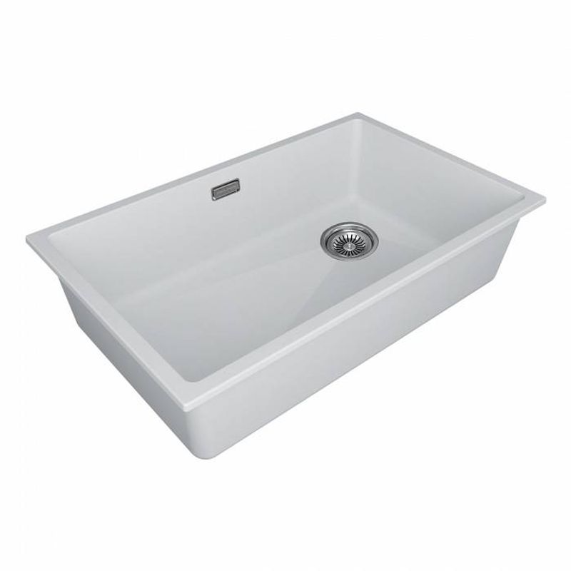 Кухонная мойка из искусственного камня Paulmark Lumi 74 Uni-Skew из искусственного гранита LU74SK-WH белый 740х460 мм