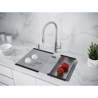 Кухонная мойка из искусственного камня Paulmark Lumi 74 Uni-Skew из искусственного гранита LU74SK-WH белый 740х460 мм — 3