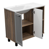 Тумба под раковину Brevita Lumus 90 напольная 2 дв., с нишей левая / LUM-06070-0842ЯL дуб галифакс олово / серая матовая эмаль — 12