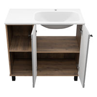 Тумба под раковину Brevita Lumus 90 напольная 2 дв., с нишей правая / LUM-06090-0842ЯP дуб галифакс олово / серая матовая эмаль — 6