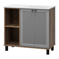 Тумба под раковину Brevita Lumus 90 напольная 2 дв., с нишей правая / LUM-06090-0842ЯP дуб галифакс олово / серая матовая эмаль — 10